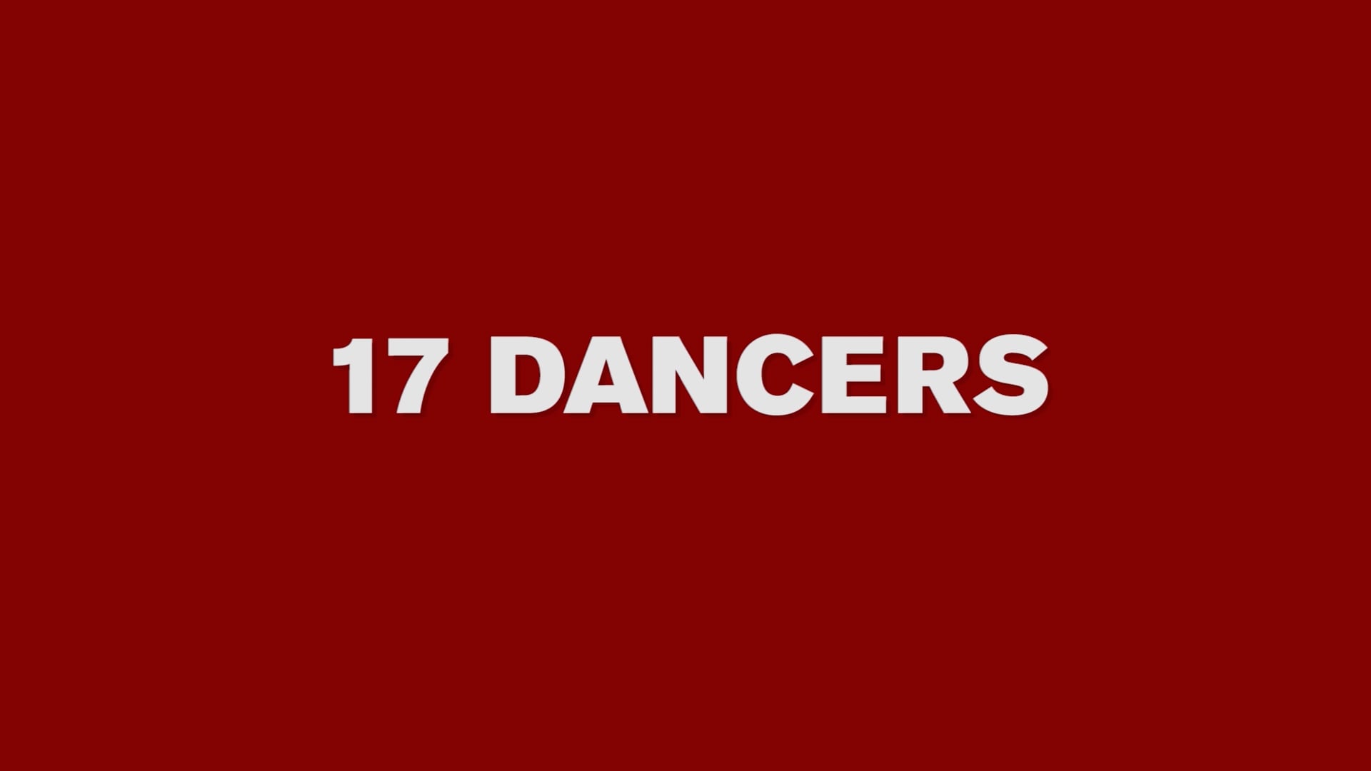 a red background with the words 17 dancers.
