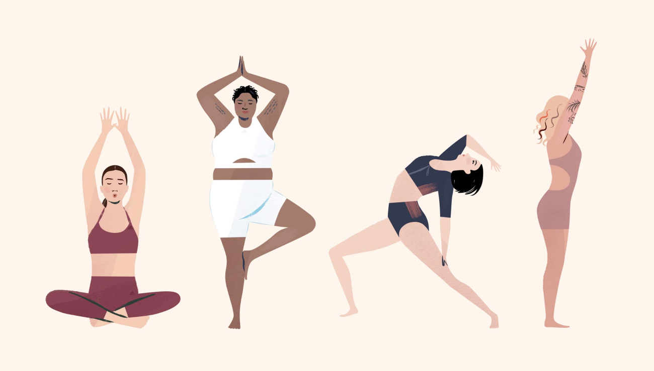 Illustration of different types of Yoga