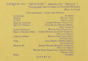 Detail of the Mercury Theatre programme for February 1938 showing Croquis de 'Mercure' (Howard, 1938). RDC/MA/04/01/0047
