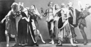Cross-Garter'd (Tudor, 1931): Elisabeth Schooling, Maude Lloyd, Betty Cuff, Rollo Gamble, Prudence Hyman, Walter Gore, Antony Tudor, William Chappell. Photo © Pollard Crowther. RDC/PD/01/50/1