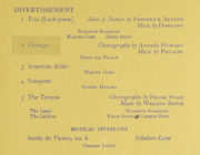 Detail of the divertissements in the Mercury Theatre programme for 16 January 1938. RDC/MA/04/01/0047