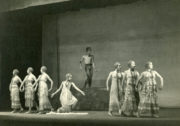 L'Après-midi d'un faune (Nijinsky, 1912/1931): (centre) Sara Luzita as The Nymph and Frank Staff as The Faune, 1947. Photo © Peggy Delius. RDC/PD/01/42/04