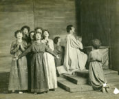La Pomme d'Or (Donnet/Rambert, 1917): Jean Varda (centre) with child choristers in Scene 1 of the Stage Society production. Photo © Four Mirror. MR/03/02/09