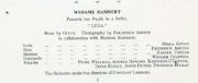 Detail of the programme for the Annual Sunshine Matinee, 10 July 1928, showing 'Leda' (Ashton/Rambert, 1928). RDC/MA/04/01/005