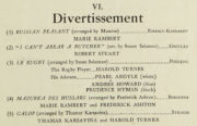 Detail of the divertissement in the programme for the July 1931 season at the Lyric Theatre, Hammersmith. RDC/MA/04/01/0012