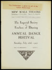Cover of the programme for the ISTD's Annual Dance Festival, 1927. RDC/MA/04/01/0002