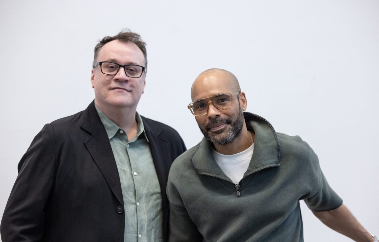 Portrait of Russell T Davies and Benot Swan Pouffer