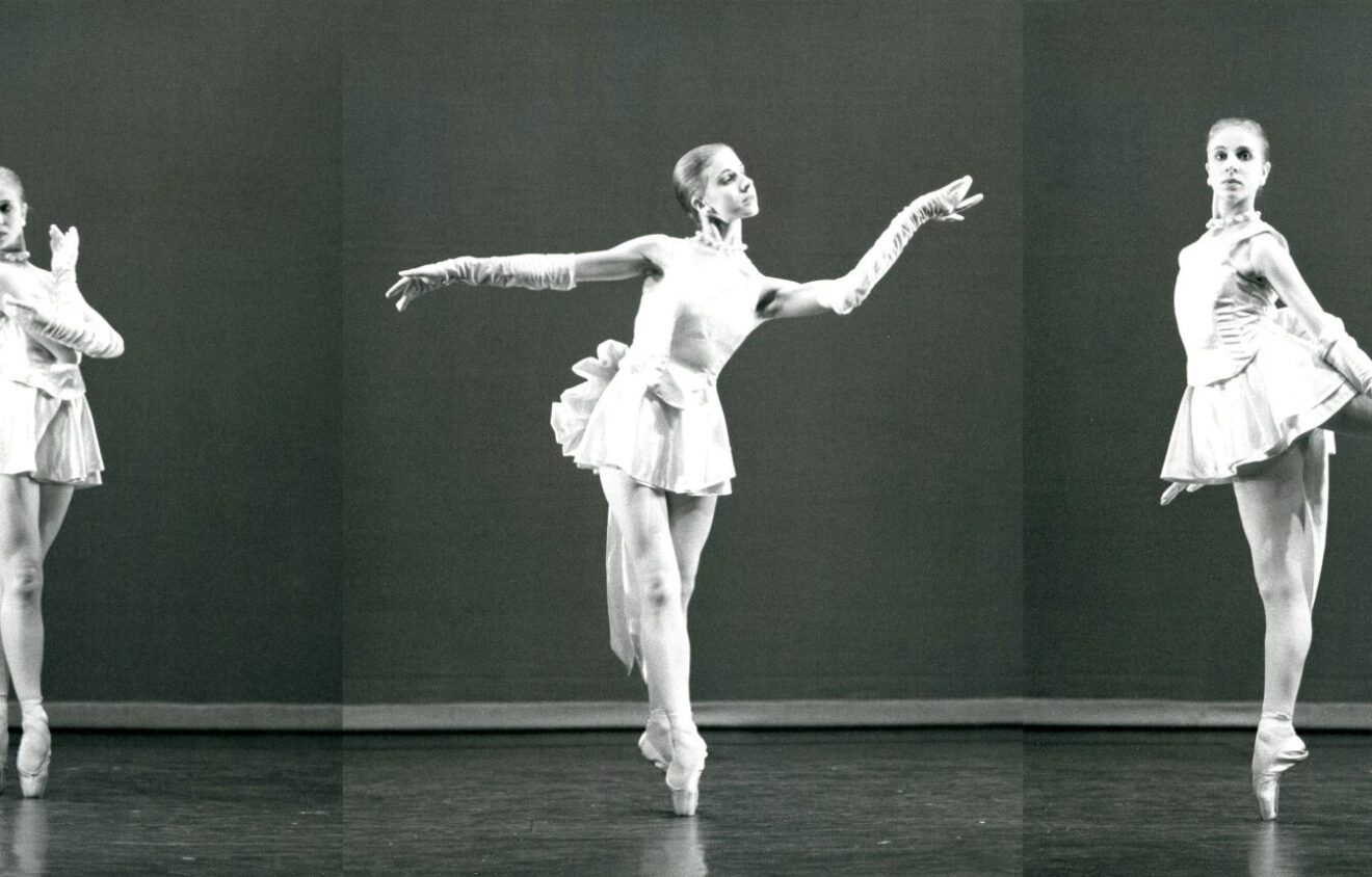 Sara Matthews performing The Mannequin Dance from Frederick Ashton's A Tragedy of Fashion, Rambert's 60th Anniversary Gala, Sadler's Wells, June 1986. Photograph by Angela Taylor.