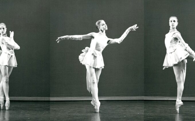 Sara Matthews performing The Mannequin Dance from Frederick Ashton's A Tragedy of Fashion, Rambert's 60th Anniversary Gala, Sadler's Wells, June 1986. Photograph by Angela Taylor.